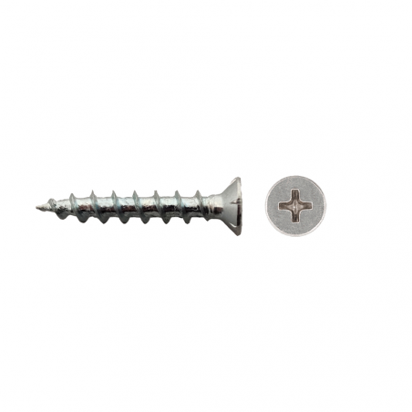 Tornillo para PVC PVP con cabeza avellanada y accionamiento en cruz