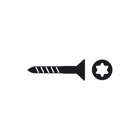 Símbolo de tornillo con cabeza Torx TX y punta de atornillar