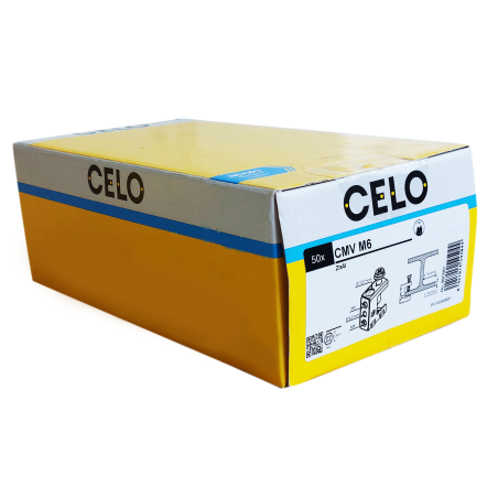 Foto del embalaje: caja con 50 unidades de CMV M6 ZnAl, vista lateral