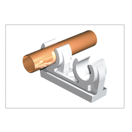 Abrazadera plástica doble Saniclip - Abrazadera doble fijación tu