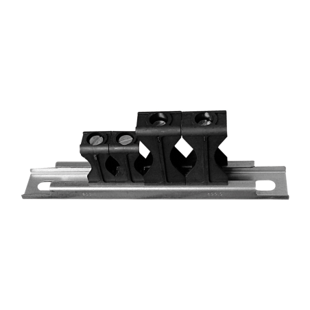 Perfil multitub PTTR equipado con soportes para montaje seguro de conducciones múltiples