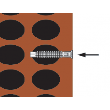 Instalación del tornillo tirafondo TF en ladrillo hueco