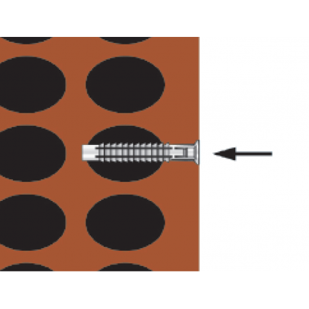 Aplicación del tornillo con manguito TRBP en ladrillo hueco