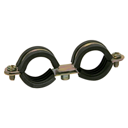 Abrazadera isofónica doble M6 LID – Fijación resistente y aislamiento acústico para dos tubos