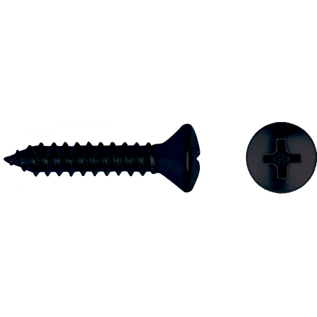 Tornillo rosca chapa DIN 7983 cabeza gota sebo PH negro