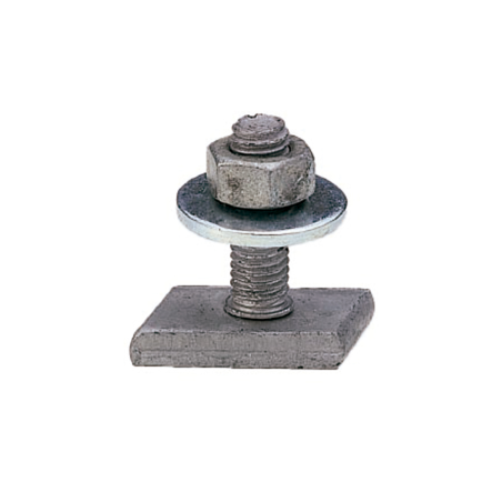 Espárrago para perfil EP con base cuadrada y tuerca metálica vista lateral