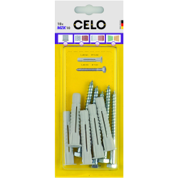 Blister con taco multimaterial MZK con gancho o tornillo