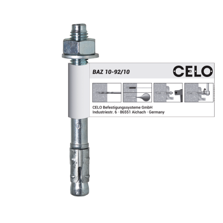 Anclaje BAZ zincado homologado con espárrago y tuerca