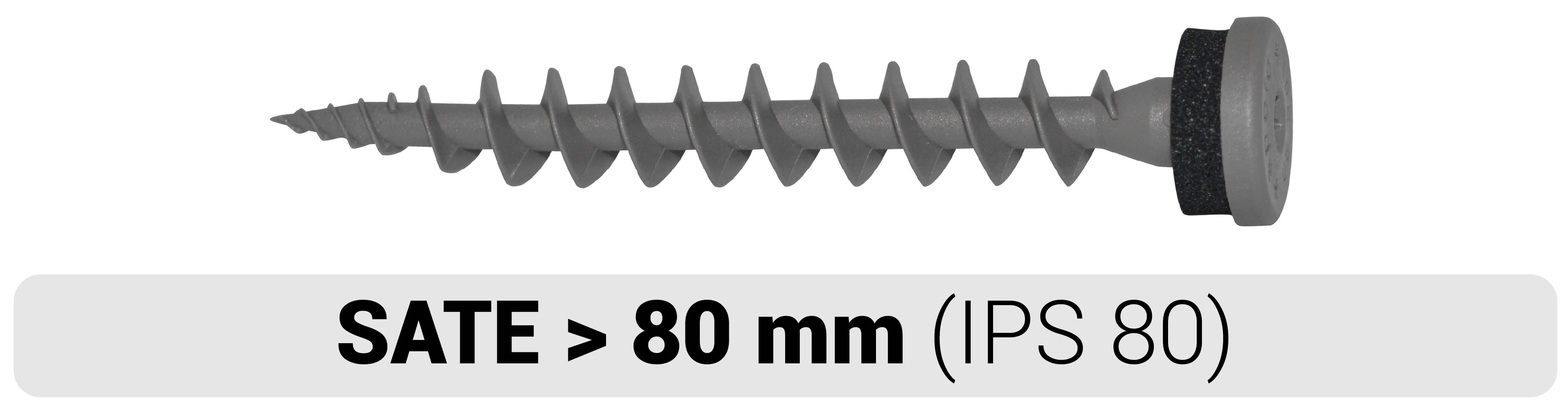 Tornillo de plástico IPS 80 para fijación directa sobre asilamiento SATE de CELO