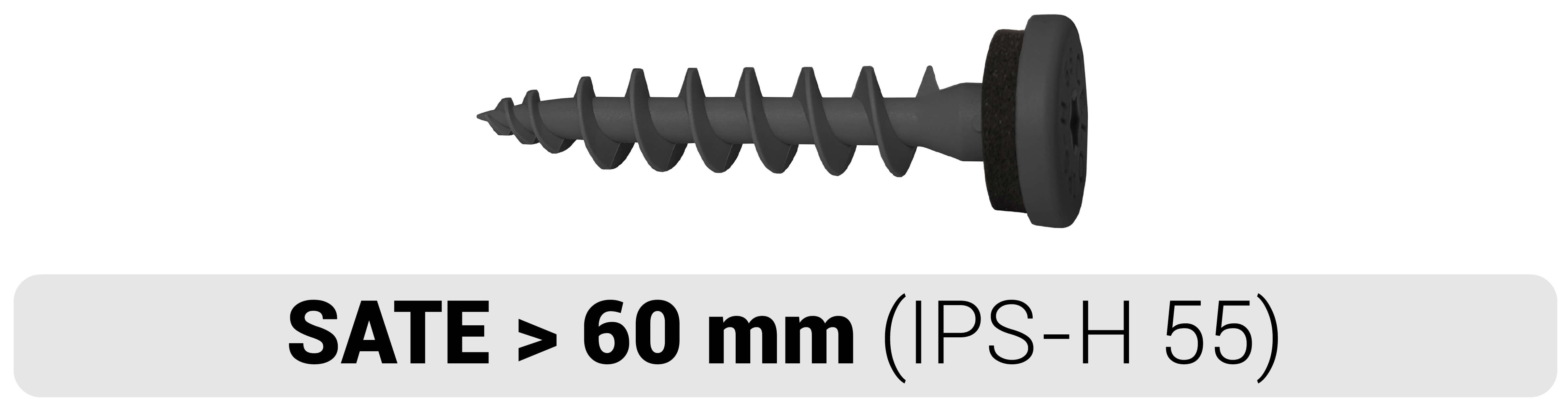 Tornillo de plástico IPS-H 55 para fijación directa sobre aislamiento SATE de CELO